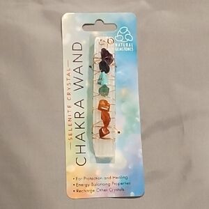 Selenite Crystal Chakra Wand, Natural Gemstones
